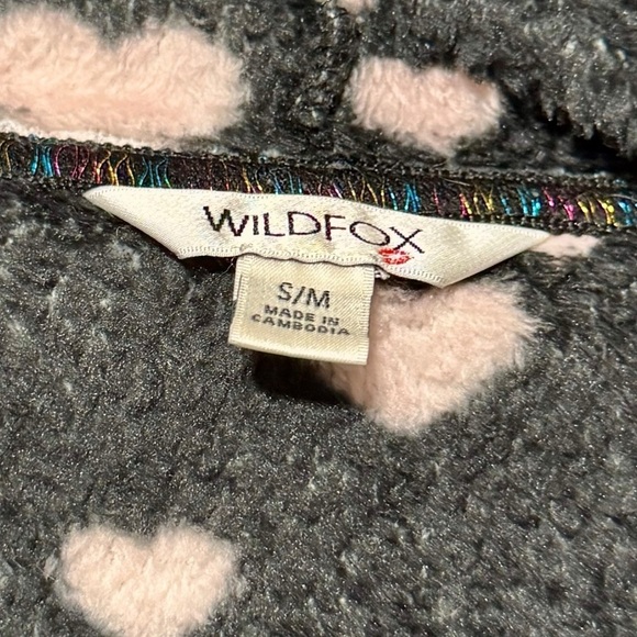 WILDFOX Oversized Plush Heart Print Long Sleeve Hooded Lounger - Picture 9 of 10
